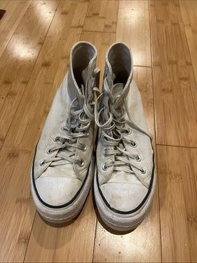 White Platform Converse Hightops